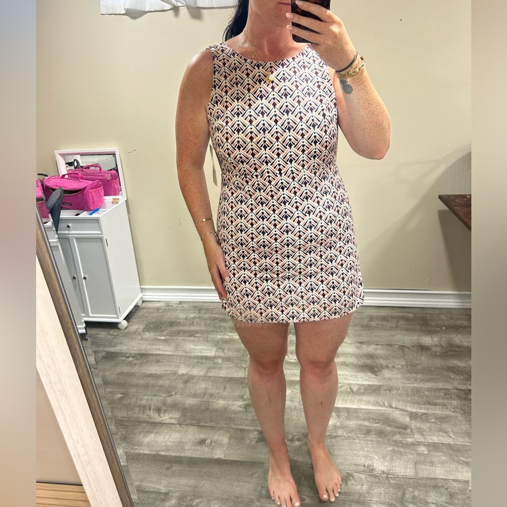 Zara Black and White Patterned Mini Dress